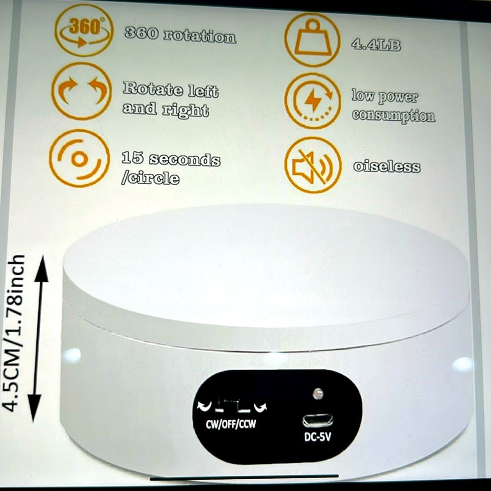 White Rotating Display Stand